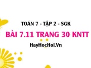 Bài 7.11 trang 30 Toán 7 Tập 2 Kết nối tri thức